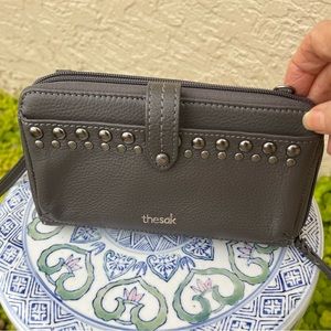 TheSak Gray Wristlet/Crossbody Wallet.